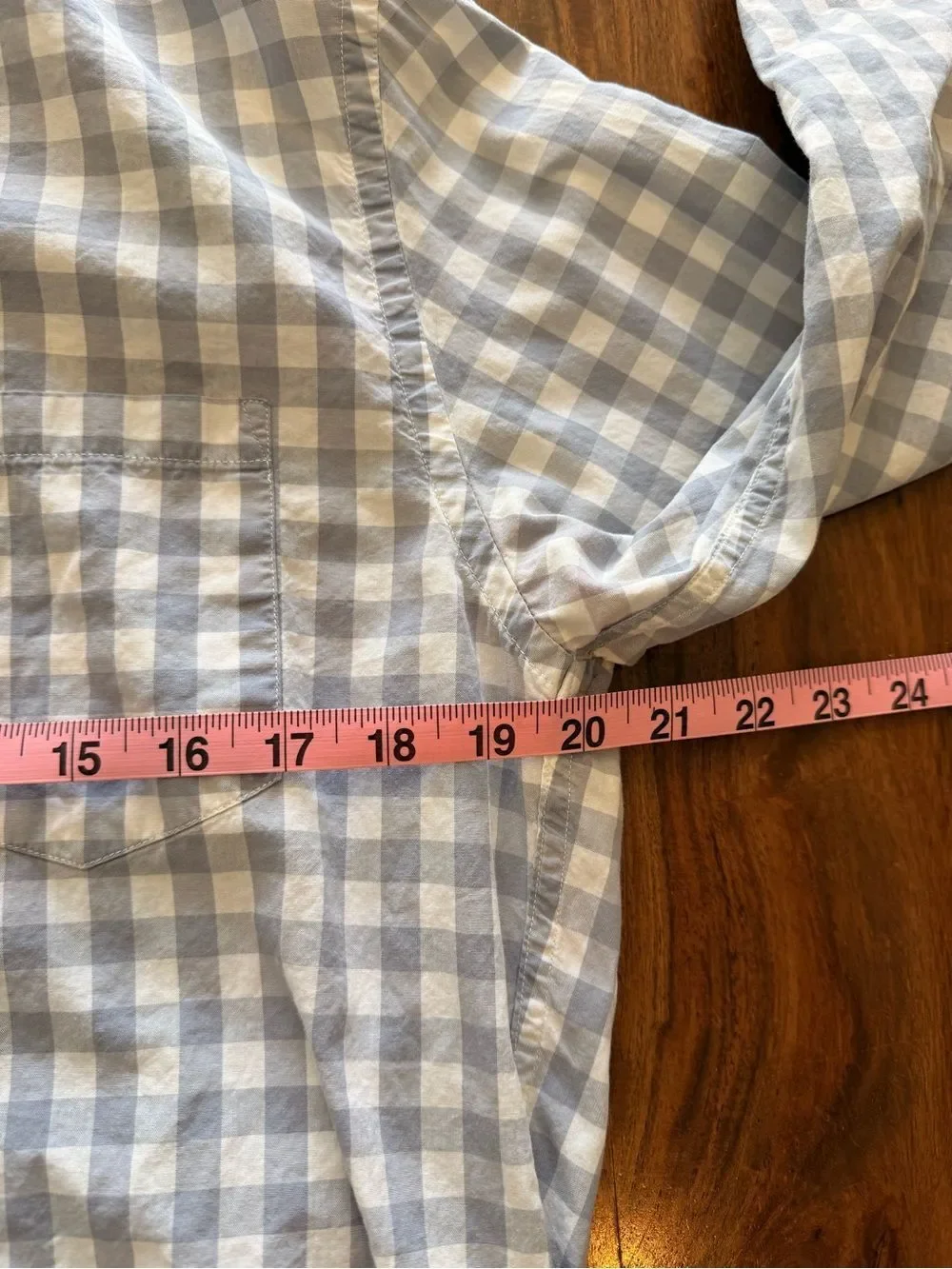 J. Crew Men's Light Blue and White Gingham Button-Down Shirt